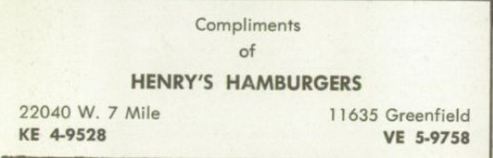 Henrys Hamburgers - Detroit - 22040 W Seven Mile Rd (newer photo)